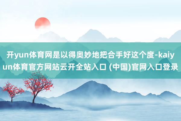 开yun体育网是以得奥妙地把合手好这个度-kaiyun体育官方网站云开全站入口 (中国)官网入口登录