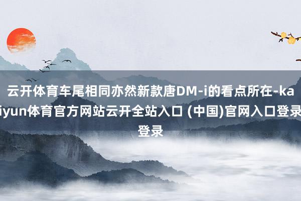 云开体育车尾相同亦然新款唐DM-i的看点所在-kaiyun体育官方网站云开全站入口 (中国)官网入口登录