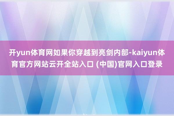 开yun体育网如果你穿越到亮剑内部-kaiyun体育官方网站云开全站入口 (中国)官网入口登录