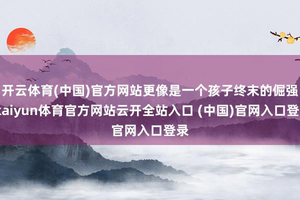 开云体育(中国)官方网站更像是一个孩子终末的倔强-kaiyun体育官方网站云开全站入口 (中国)官网入口登录