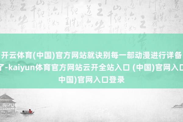 开云体育(中国)官方网站就诀别每一部动漫进行详备先容了-kaiyun体育官方网站云开全站入口 (中国)官网入口登录
