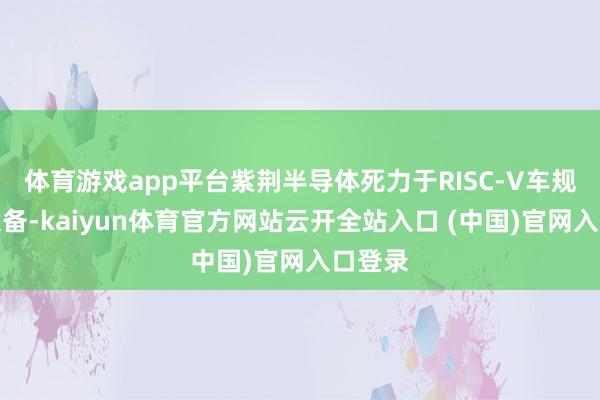 体育游戏app平台紫荆半导体死力于RISC-V车规芯片设备-kaiyun体育官方网站云开全站入口 (中国)官网入口登录