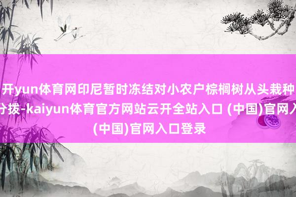 开yun体育网印尼暂时冻结对小农户棕榈树从头栽种的补贴分拨-kaiyun体育官方网站云开全站入口 (中国)官网入口登录