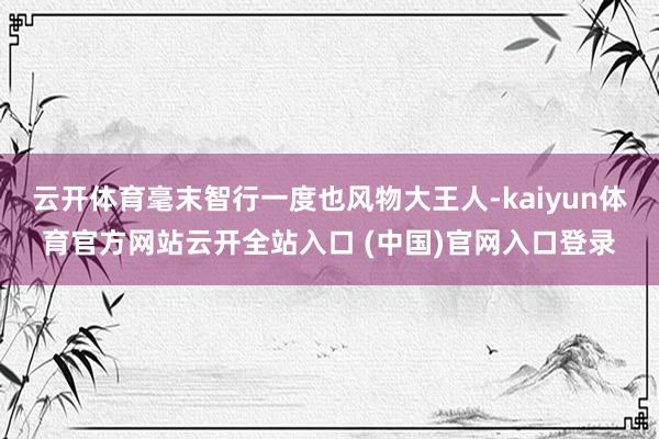 云开体育毫末智行一度也风物大王人-kaiyun体育官方网站云开全站入口 (中国)官网入口登录