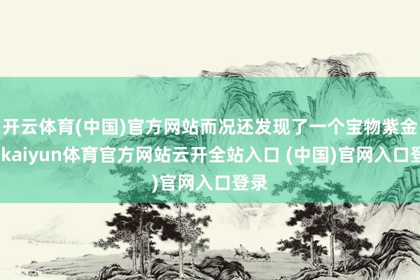 开云体育(中国)官方网站而况还发现了一个宝物紫金石-kaiyun体育官方网站云开全站入口 (中国)官网入口登录