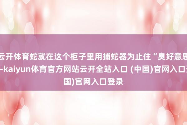 云开体育蛇就在这个柜子里用捕蛇器为止住“臭好意思”蛇-kaiyun体育官方网站云开全站入口 (中国)官网入口登录