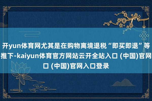 开yun体育网尤其是在购物离境退税“即买即退”等举措的助推下-kaiyun体育官方网站云开全站入口 (中国)官网入口登录