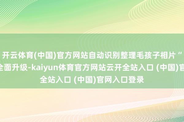 开云体育(中国)官方网站自动识别整理毛孩子相片“水印”功能全面升级-kaiyun体育官方网站云开全站入口 (中国)官网入口登录