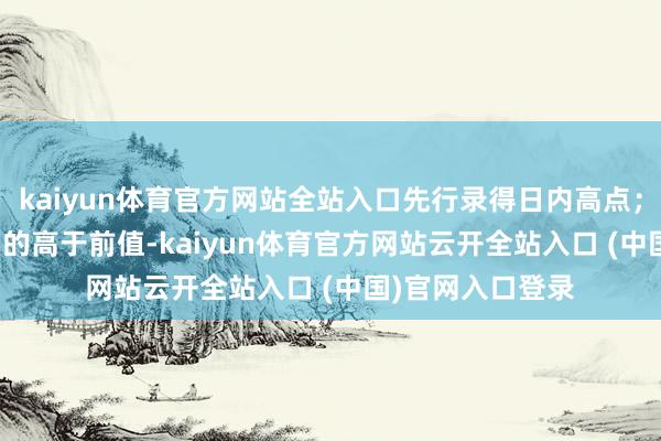 kaiyun体育官方网站全站入口先行录得日内高点; 但由于合适预期的高于前值-kaiyun体育官方网站云开全站入口 (中国)官网入口登录