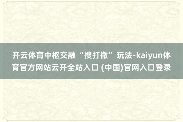 开云体育中枢交融 “搜打撤” 玩法-kaiyun体育官方网站云开全站入口 (中国)官网入口登录