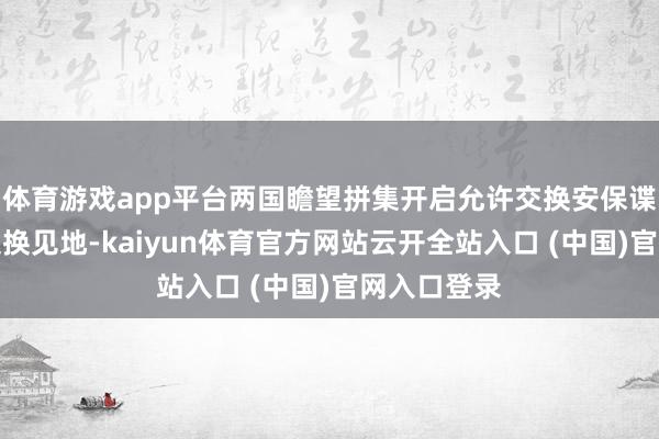 体育游戏app平台两国瞻望拼集开启允许交换安保谍报的谈判交换见地-kaiyun体育官方网站云开全站入口 (中国)官网入口登录
